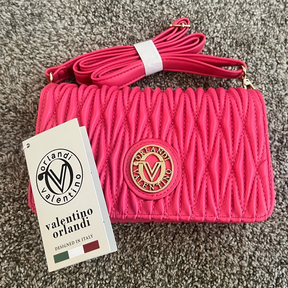 Valentino Orlandi Vibrant Pink Crossbody Bag